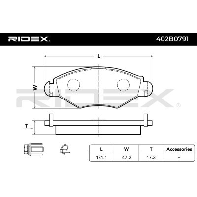 Brake Pads Set RIDEX 402B0791 402B0791 - photo 2