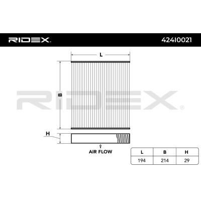 Cabin Air Filter RIDEX 424I0021 424I0021 - photo 2