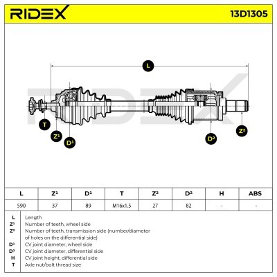Drive Shaft RIDEX 13D1305 13D1305 - photo 8