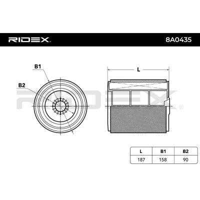 Air Filter RIDEX 8A0435 8A0435 - photo 3
