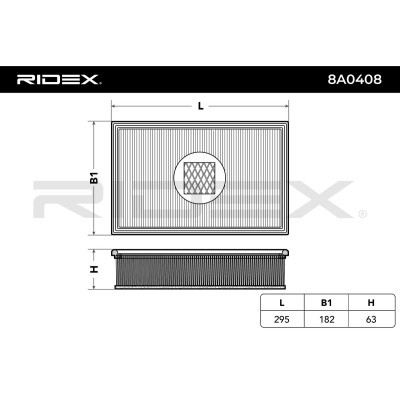 Air Filter RIDEX 8A0408 8A0408 - photo 4