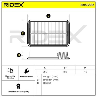 Air Filter RIDEX 8A0299 8A0299 - photo 5