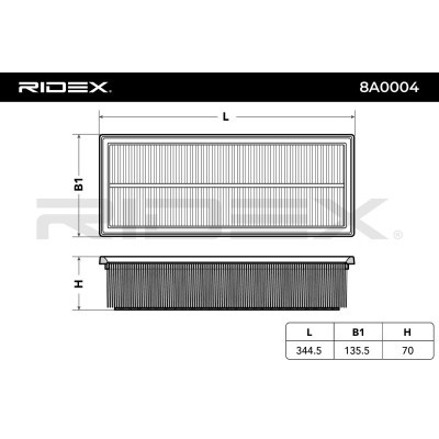 Air Filter RIDEX 8A0004 8A0004 - photo 3