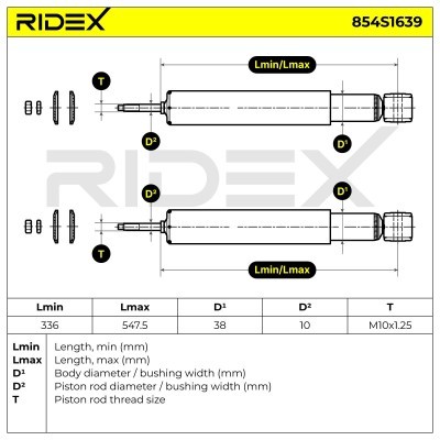 Shock Absorber RIDEX 854S1639 854S1639 - photo 2