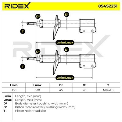Shock Absorber RIDEX 854S2231 854S2231 - photo 4