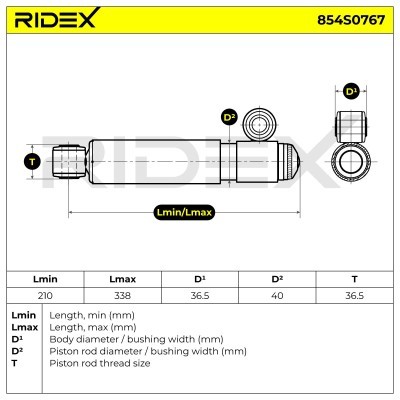 Shock Absorber RIDEX 854S0767 854S0767 - photo 8