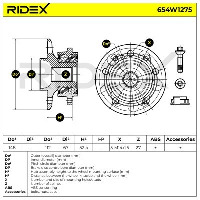 Wheel Bearing RIDEX 654W1275 654W1275 - photo 7