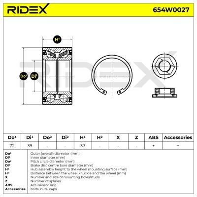 Wheel Bearing RIDEX 654W0027 654W0027 - photo 6