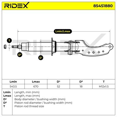 Shock Absorber RIDEX 854S1880 854S1880 - photo 7