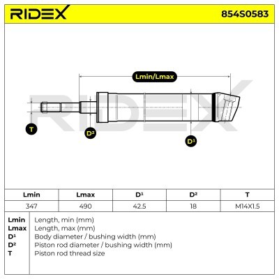 Shock Absorber RIDEX 854S0583 854S0583 - photo 6