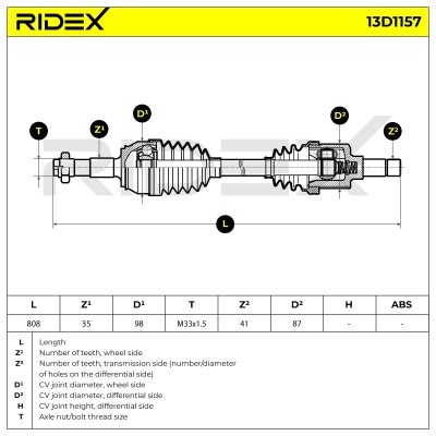 Drive Shaft RIDEX 13D1157 13D1157 - photo 7