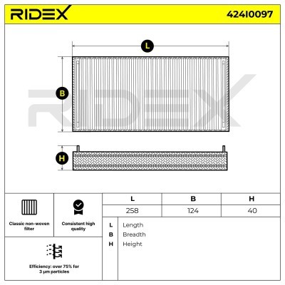 Cabin Air Filter RIDEX 424I0097 424I0097 - photo 2