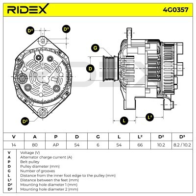 Alternator RIDEX 4G0357 4G0357 - photo 5