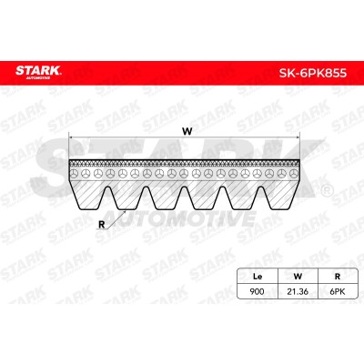 V-Ribbed Belt Stark SK-6PK855 SK-6PK855 - photo 3