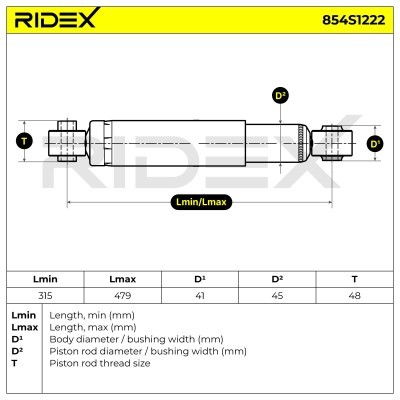 Shock Absorber RIDEX 854S1222 854S1222 - photo 6