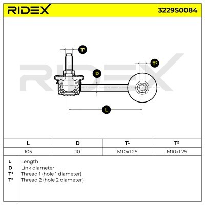 Stabilizer Link RIDEX 3229S0084 3229S0084 - photo 5
