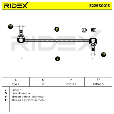 Stabilizer Link RIDEX 3229S0013 3229S0013 - photo 3