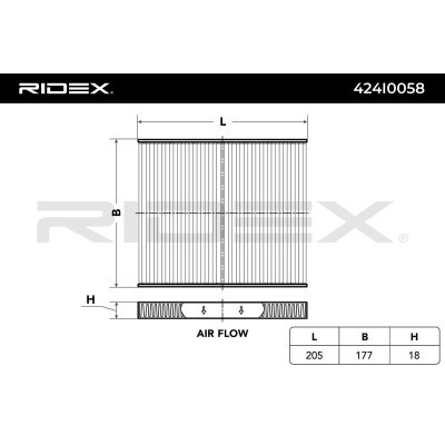 Cabin Air Filter RIDEX 424I0058 424I0058 - photo 3