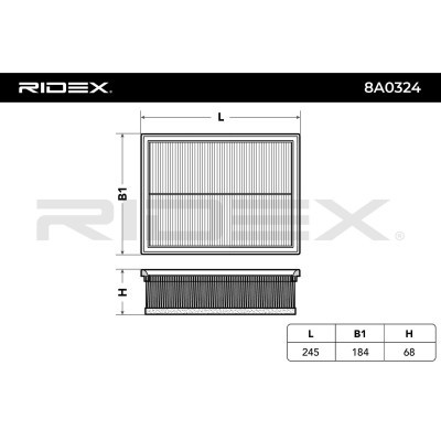 Air Filter RIDEX 8A0324 8A0324 - photo 6