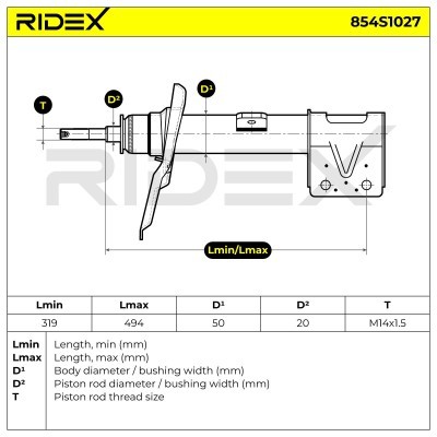 Shock Absorber RIDEX 854S1027 854S1027 - photo 8