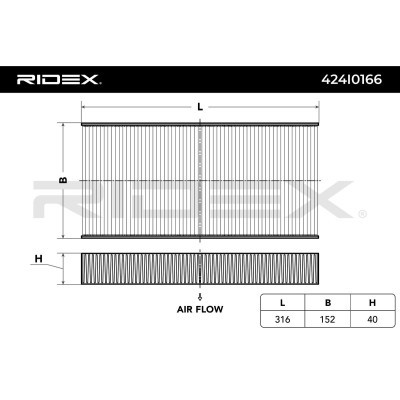 Cabin Air Filter RIDEX 424I0166 424I0166 - photo 2