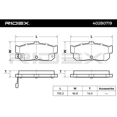 Brake Pads Set RIDEX 402B0719 402B0719 - photo 8