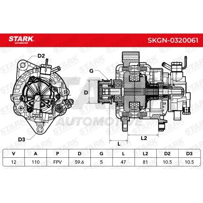 Alternator Stark SKGN-0320061 SKGN-0320061 - photo 7