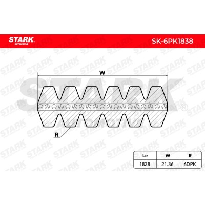 V-Ribbed Belt Stark SK-6PK1838 SK-6PK1838 - photo 4