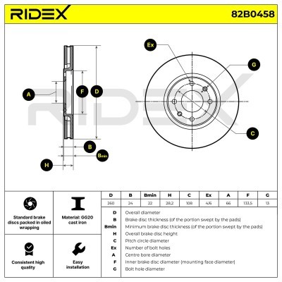Brake Disc RIDEX 82B0458 82B0458 - photo 6