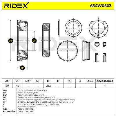 Wheel Bearing RIDEX 654W0503 654W0503 - photo 2