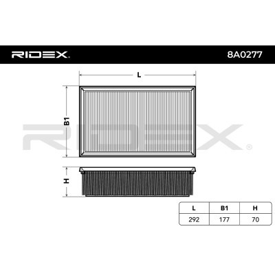 Air Filter RIDEX 8A0277 8A0277 - photo 3
