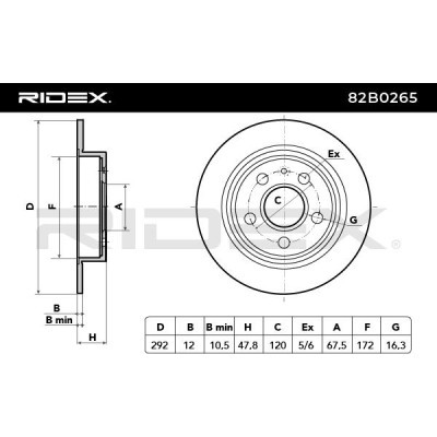 Brake Disc RIDEX 82B0265 82B0265 - photo 3