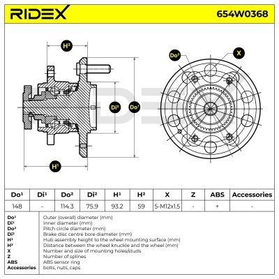 Wheel Bearing Kit RIDEX 654W0368 654W0368 - photo 6