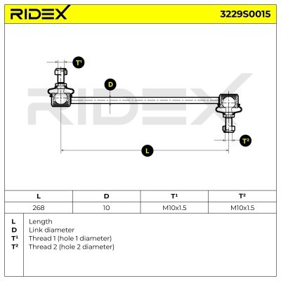 Stabilizer Link RIDEX 3229S0015 3229S0015 - photo 4