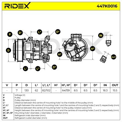 Compressor, Air Conditioning TOYOTA 447K0016 - photo 6