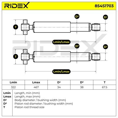 Shock Absorber RIDEX 854S1703 854S1703 - photo 5