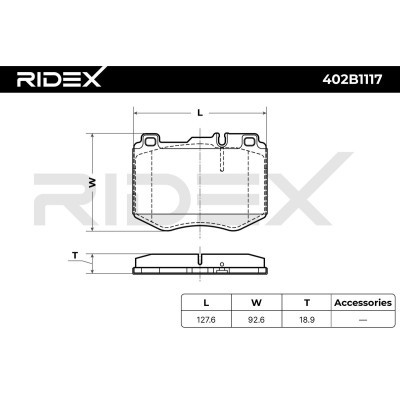Brake Pads Set RIDEX 402B1117 402B1117 - photo 6