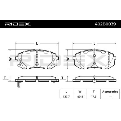 Brake Pads Set RIDEX 402B0039 402B0039 - photo 2