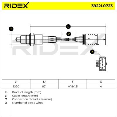 Lambda (Oxygen) Sensor RIDEX 3922L0723 3922L0723 - photo 7