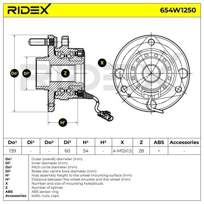 Wheel Bearing RIDEX 654W1250 654W1250 - photo 6