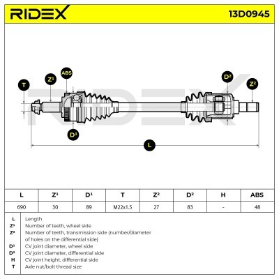 Drive Shaft RIDEX 13D0945 13D0945 - photo 6