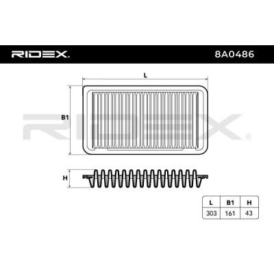 Air Filter RIDEX 8A0486 8A0486 - photo 6