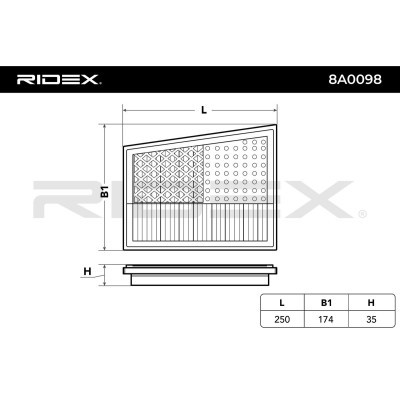 Air Filter RIDEX 8A0098 8A0098 - photo 3