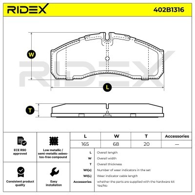 Brake Pads Set RIDEX 402B1316 402B1316 - photo 6