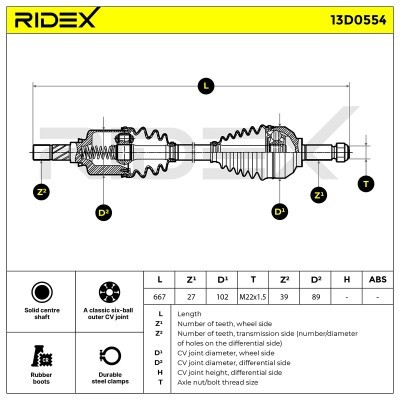 Drive Shaft RIDEX 13D0554 13D0554 - photo 6