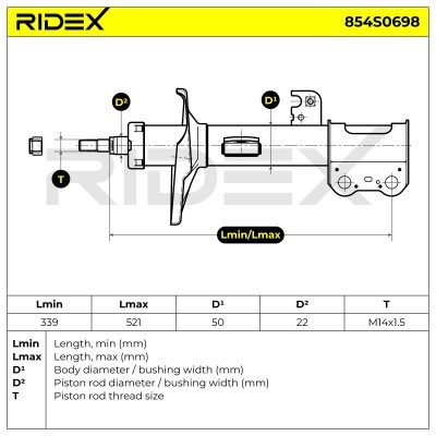 Shock Absorber RIDEX 854S0698 854S0698 - photo 6