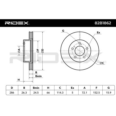 Brake Disc RIDEX 82B1862 82B1862 - photo 6
