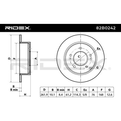 Brake Disc RIDEX 82B0242 82B0242 - photo 5
