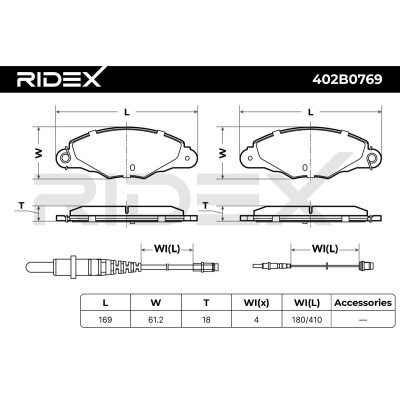 Brake Pads Set RIDEX 402B0769 402B0769 - photo 8