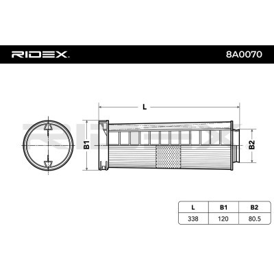 Air Filter RIDEX 8A0070 8A0070 - photo 6